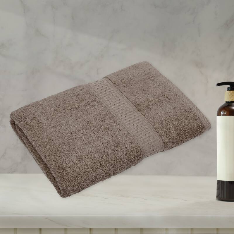 1 Pcs Cotton Bath Towel, Plain Soft Absorbent Cotton Bath Towel, Classic Design, 27.56" x 55.12" - Coffee Color
