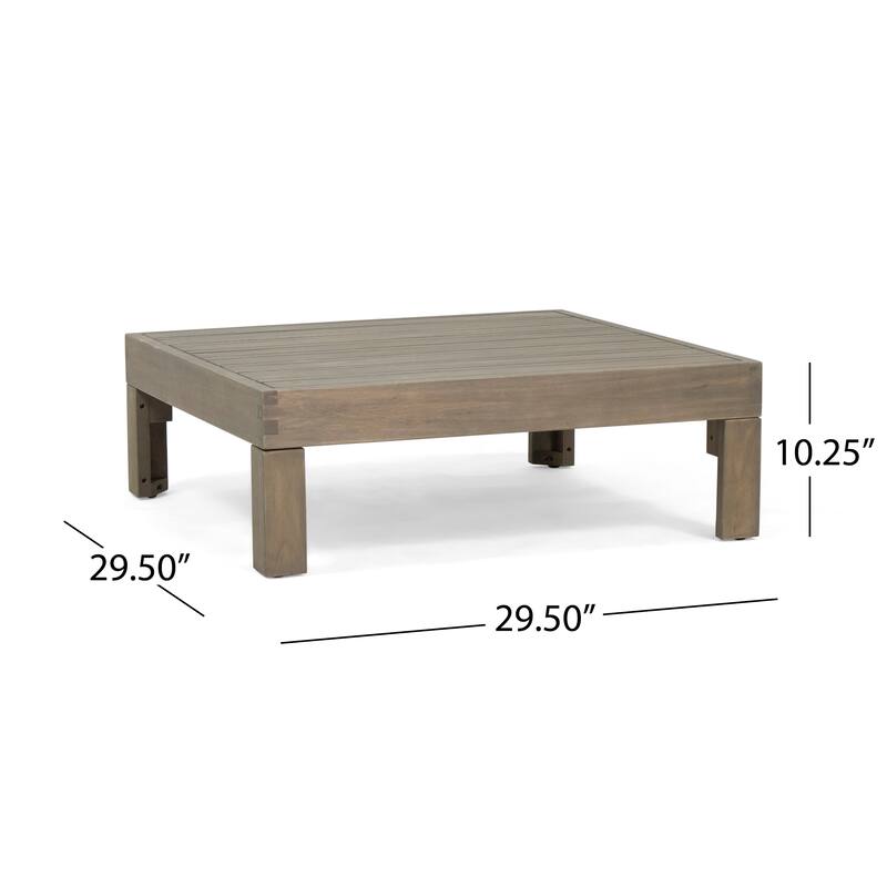 Roomfitters Left Corner Bench with Coffee Table, Outdoor Wooden Patio Sofa with Cushions for Garden or Porch