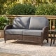 preview thumbnail 10 of 18, Outdoor Rattan Loveseat – Traditional 2‑Seater Patio Chair 5.5″ Olefin Cushions