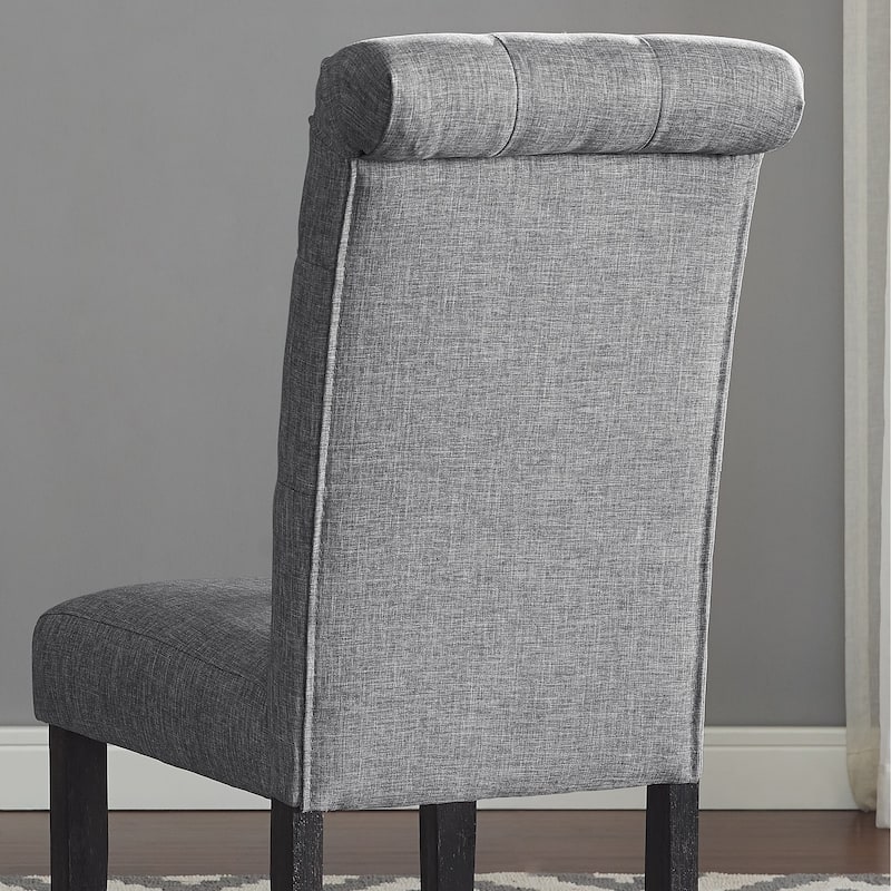 Modern Set of 2 Dining Chairs with Button-Tufted Backrest, Cushioned Seat, Solid Wood Legs for Dining Room Living Room Bedroom