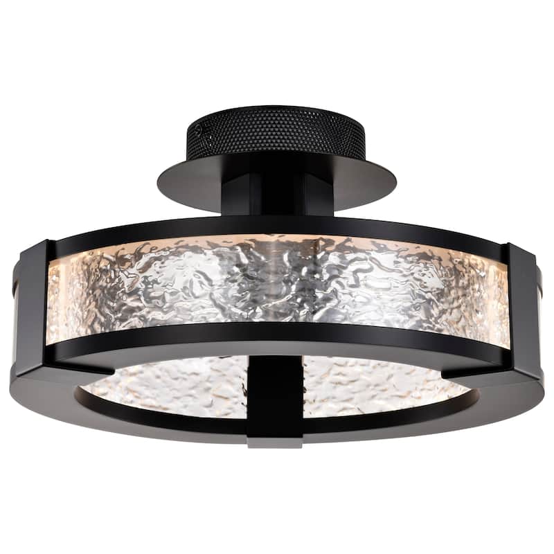Darrow - 13 Inch LED Semi Flush - Matte Black - Acrylic Panels