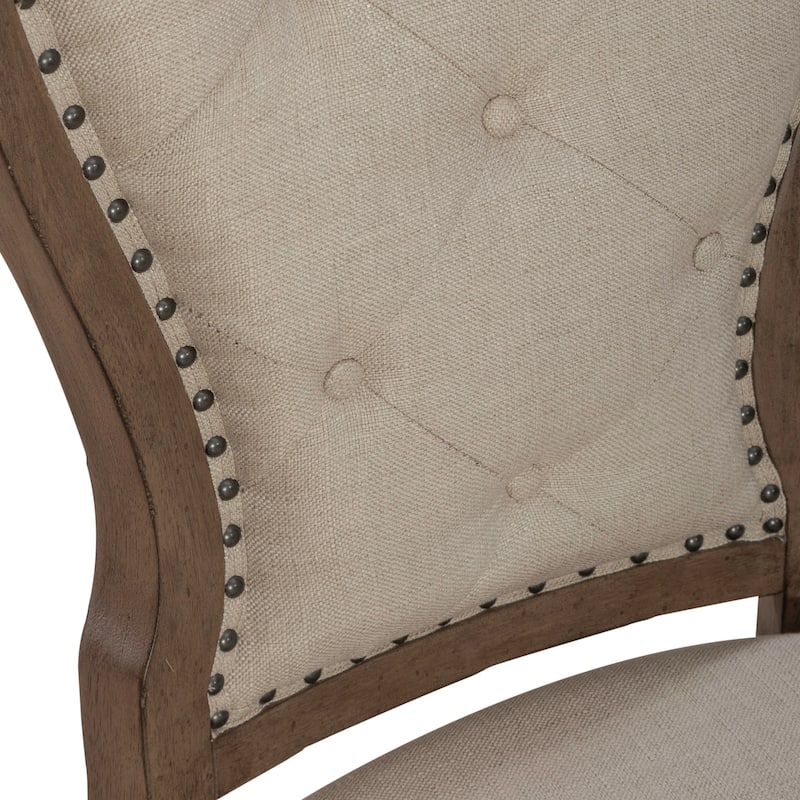Americana Farmhouse Dusty Taupe Pedestal Table Set with Dining Chairs Options