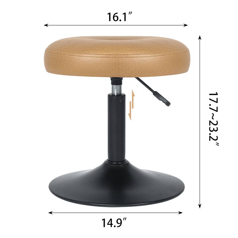 Adeco Makeup Vanity Stool Chair Round Ottoman Swivel Adjustable