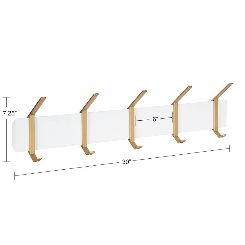 Kate and Laurel Rossmore Modern 5 Hook Shelf - 5 Hooks