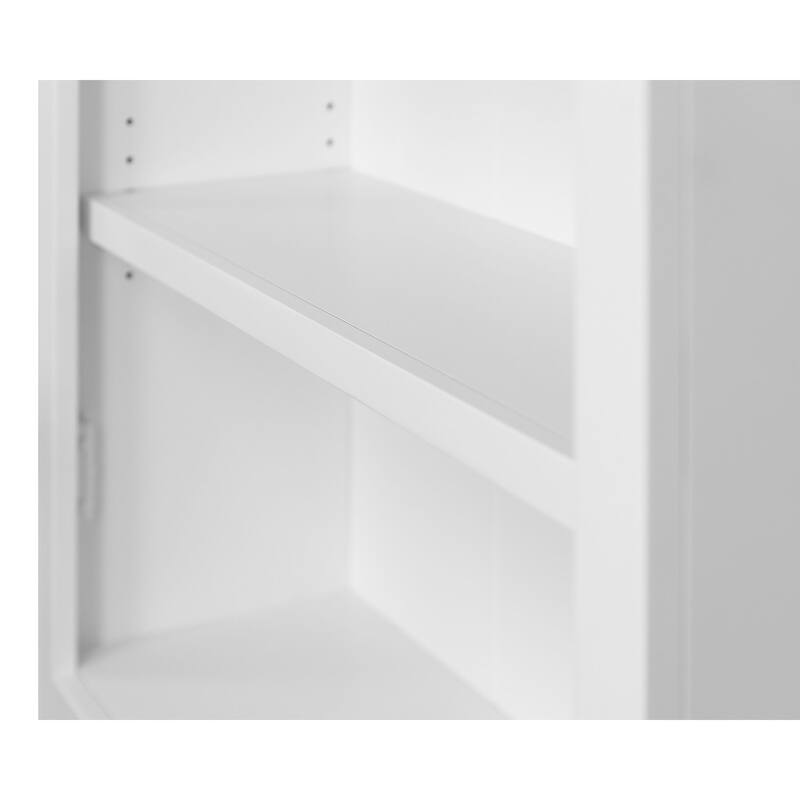 Modern Wood Lower Doors Bookcase, Office Bookcase, Office Shelving, Office Storage, Fully Assembled, White