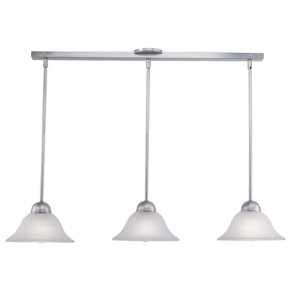 slide 2 of 9, Da Vinci 3L Brushed Nickel Linear Chandelier Island Pendant Light Fixture - 39.75-in W x 16.63-in H x 9.75-in D Brushed Nickel - 39.75-in W x 16.63-in H x 9.75-in D