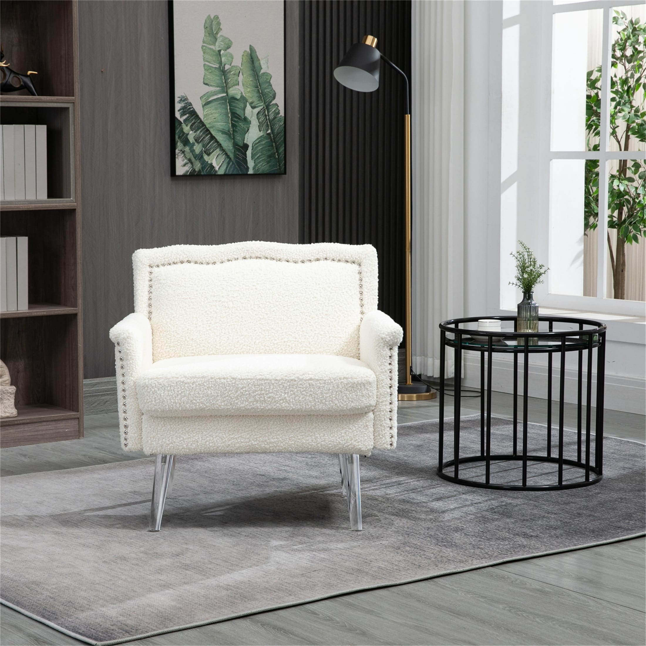 Acrylic wingback cheap chair
