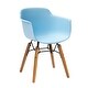 preview thumbnail 2 of 4, Lyna 16 Inch Kids Side Chair with Solid Back, Set of 4, Arms, Angled Wood Base, Blue