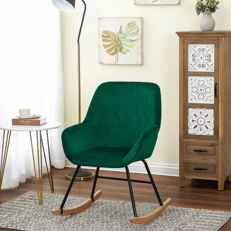 Upholstered Velvet Rocking Chair