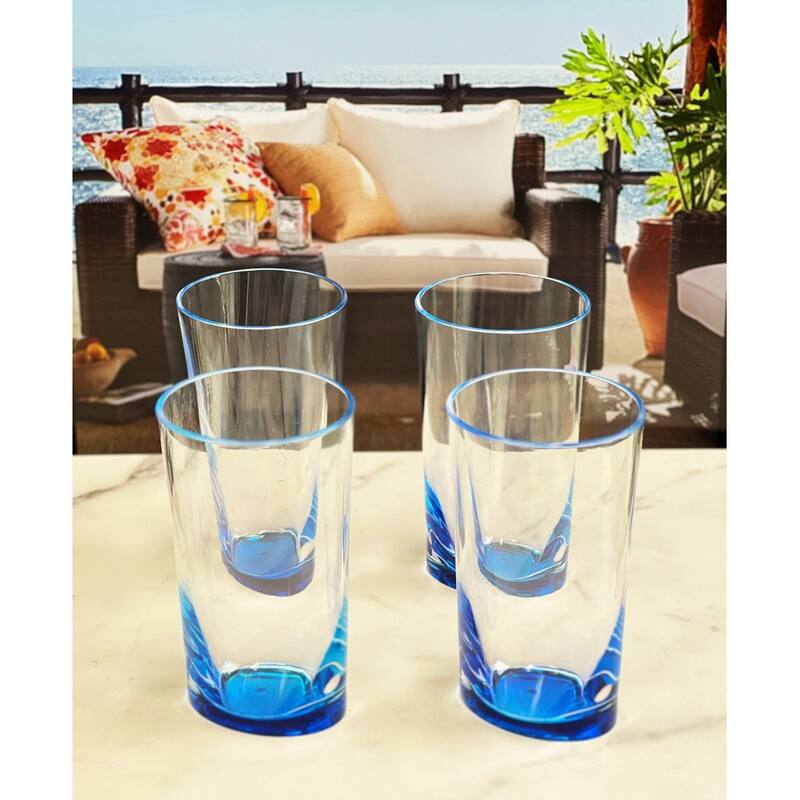 Oval Halo Acrylic Glasses Drinking Set of 4