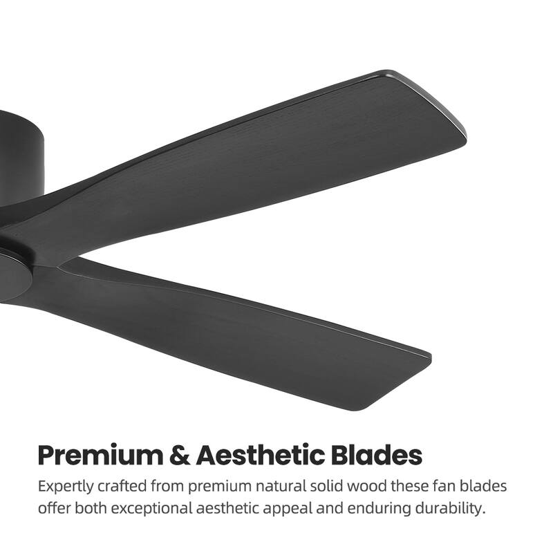 MLiAN 5 Soild Wood Blades Dc Motor Indoor Flush Mount Standard Ceiling Fan With Remote