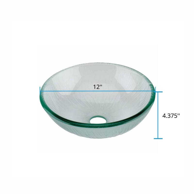 Countertop Glass Vessel Sink 12" Round Bathroom Sink with Drain Renovators Supply
