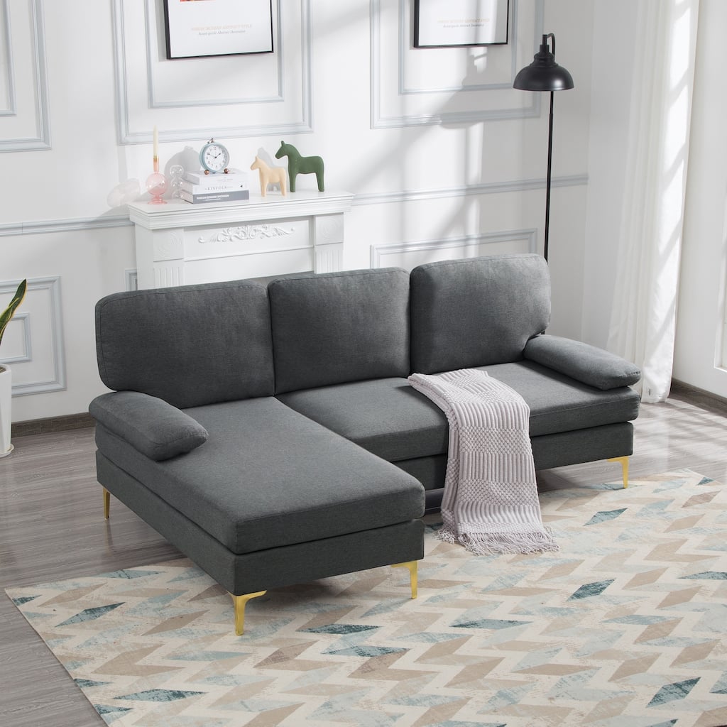 79.5" L Shaped Left hand facing sectional Sofa with Chaise