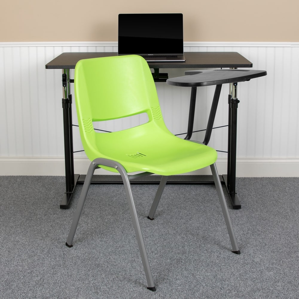 5 Pack Ergonomic Shell Chair with Left Handed Flip-Up Tablet Arm