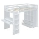 preview thumbnail 9 of 18, Eye-catching Design Full Size Loft Bed with large shelves, Desk and LED Light, Maximum storage space, Versatility galore, White