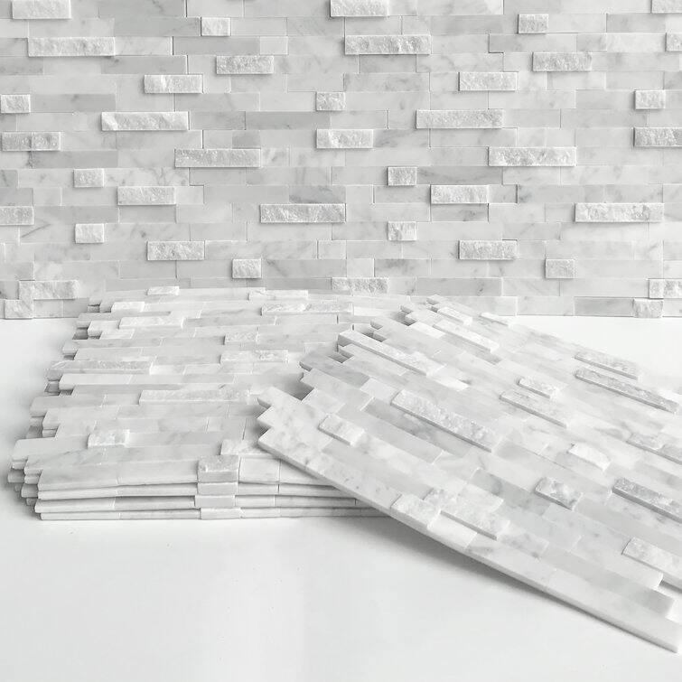 3D 11.5" x 10.7" Natural Stone Peel & Stick Mosaic Tile