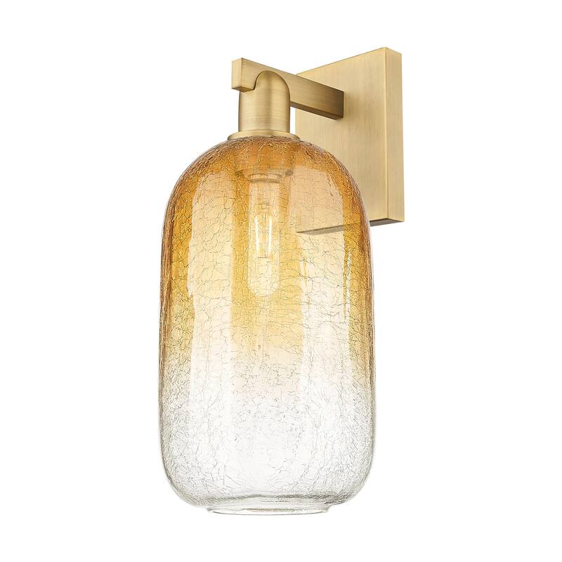 Innovations Lighting 716-1W-17-7 Brookhaven Cloche Sconce Brookhaven - Brushed Brass / Amber
