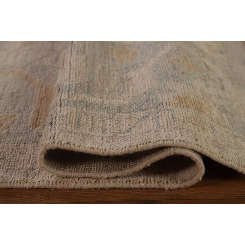 Floral Oushak Turkish Area Rug Hand-knotted Wool Carpet - 8'8"x 11'10"