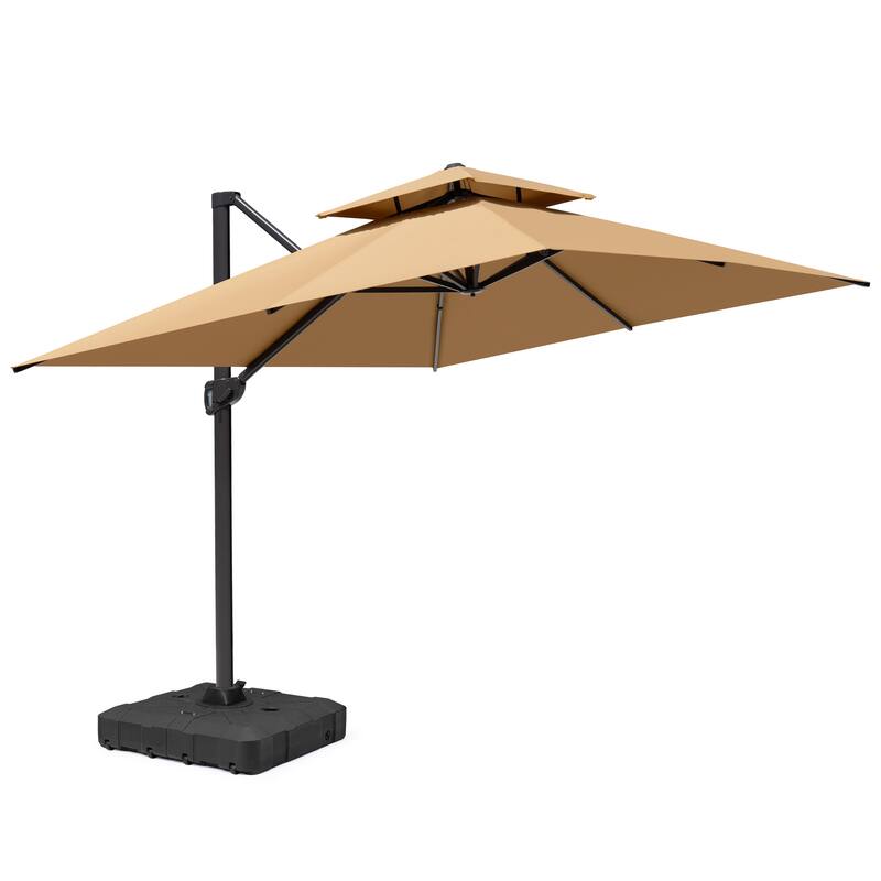 Pellebant 10 X 13 Ft Outdoor Patio Cantilever Umbrella with Base