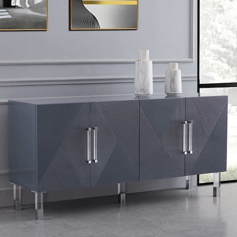 Best Master Furniture Lawson 64" Sideboard with Acrylic Legs