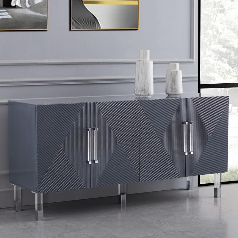 Best Master Furniture Lawson 64" Sideboard with Acrylic Legs