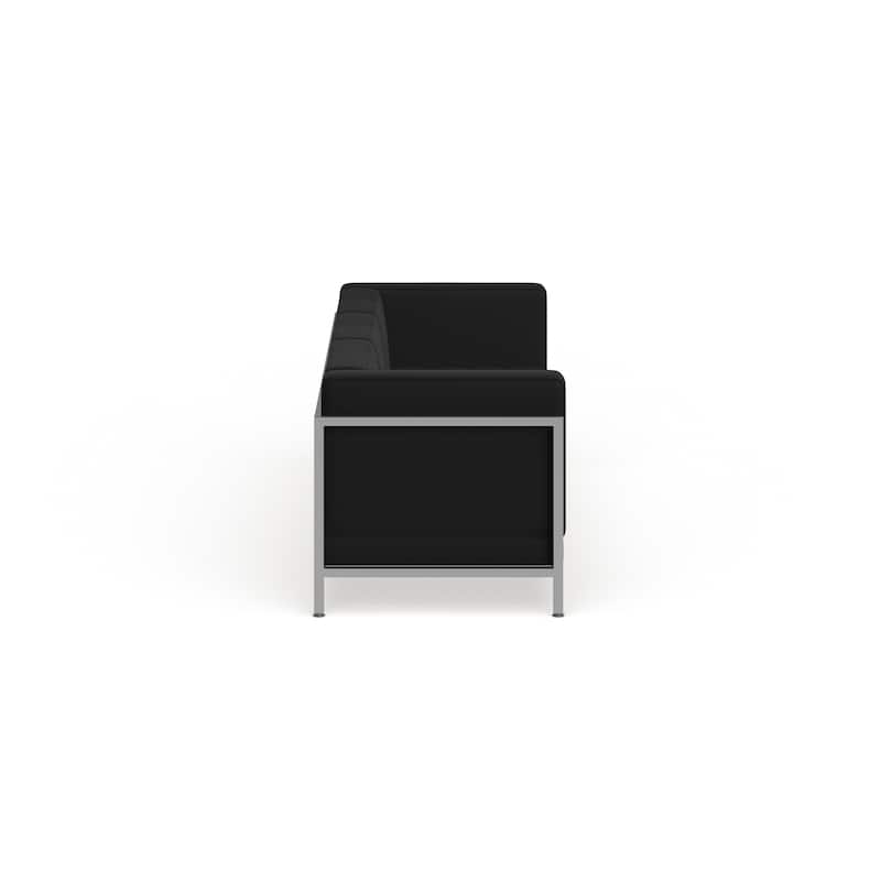 LeatherSoft Modular Sofa with Quilted Tufted Seat and Encasing Frame - 79"W x 28.75"D x 27.25"H
