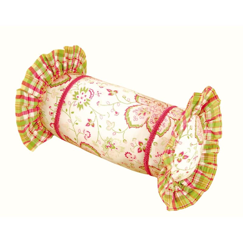 Colonial Williamsburg Hot Pink Plaid Neckroll