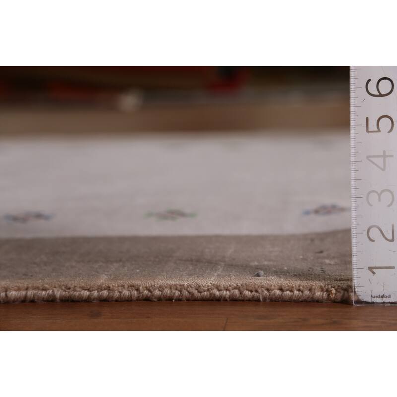 Hand Knotted Oriental 100% Wool Carpet Tribal Animal Pictorial Greys & Charcoal Gabbeh Area Rug - 7' 5'' X 5' 5''