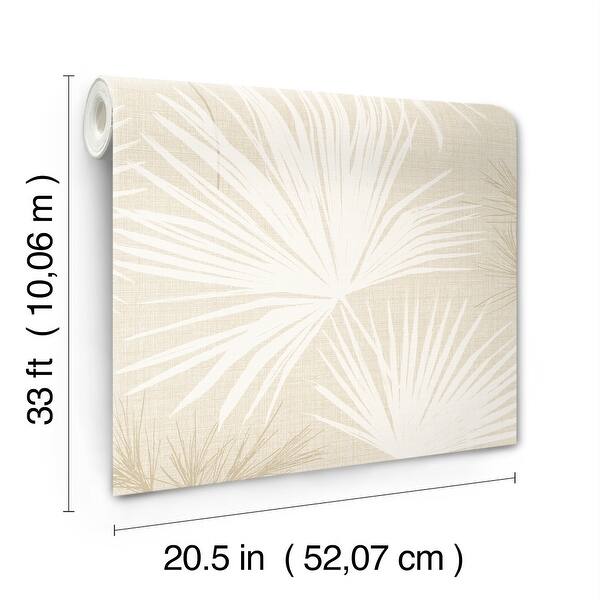 A-Street Prints Hatteras Champagne Palms Wallpaper