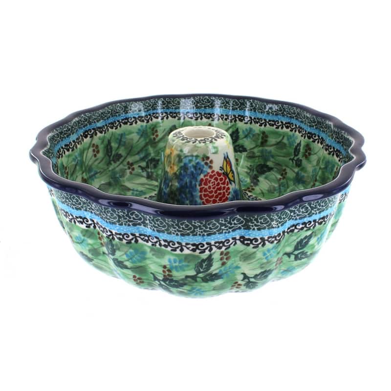 Blue Rose Polish Pottery A55 Ceramika Artystyczna Ring Cake Pan - Teresa