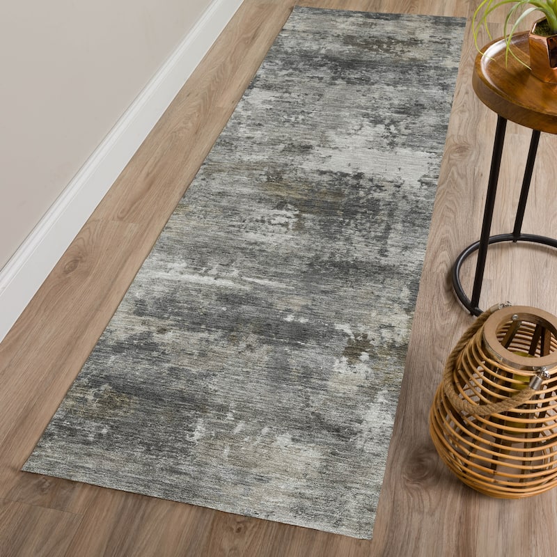 Machine Washable Indoor/ Outdoor Modern Blend Chantille Rug