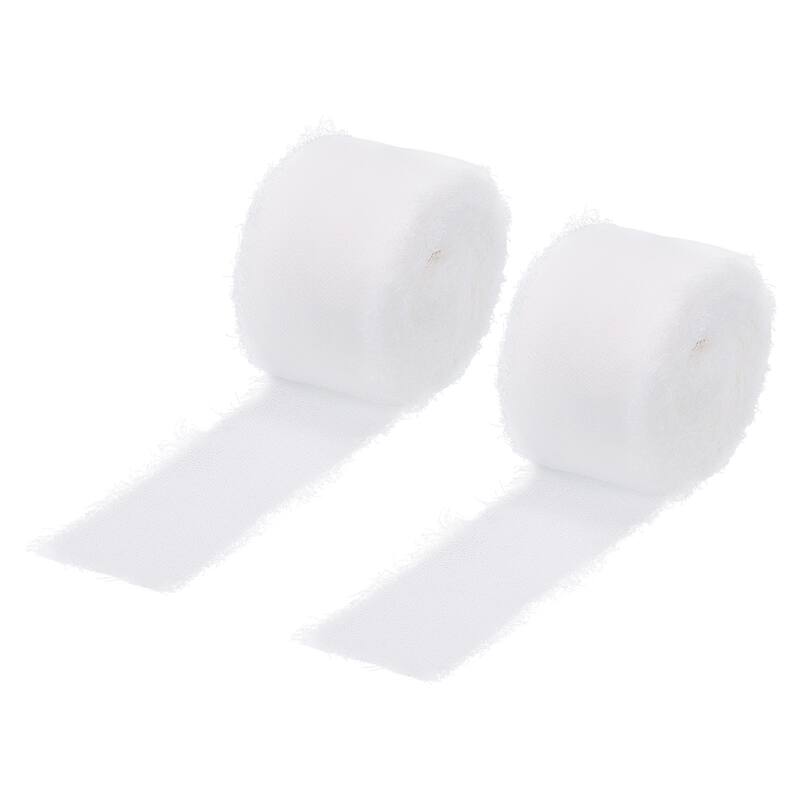 Chiffon Ribbon 1.5" x 10 Yard, Handmade Fringe Ribbon, 2pcs