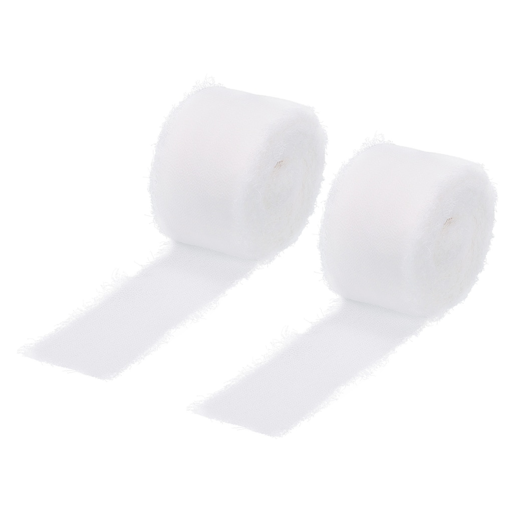 Chiffon Ribbon 1.5" x 10 Yard, Handmade Fringe Ribbon, 2pcs