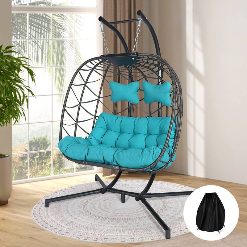 FINCATI Indoor Double Egg Chair, 700 lbs Extra-large 2 Person Double Egg Chair, Cozy Swing Chair, Oversized Hanging Egg Chair