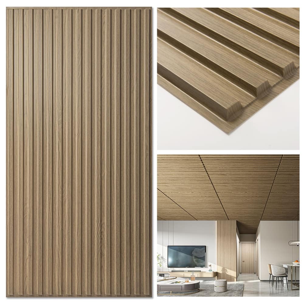 Art3d PVC Drop Ceiling Tiles,Slat Design Wall Panels,2X4 ft,12Pcs