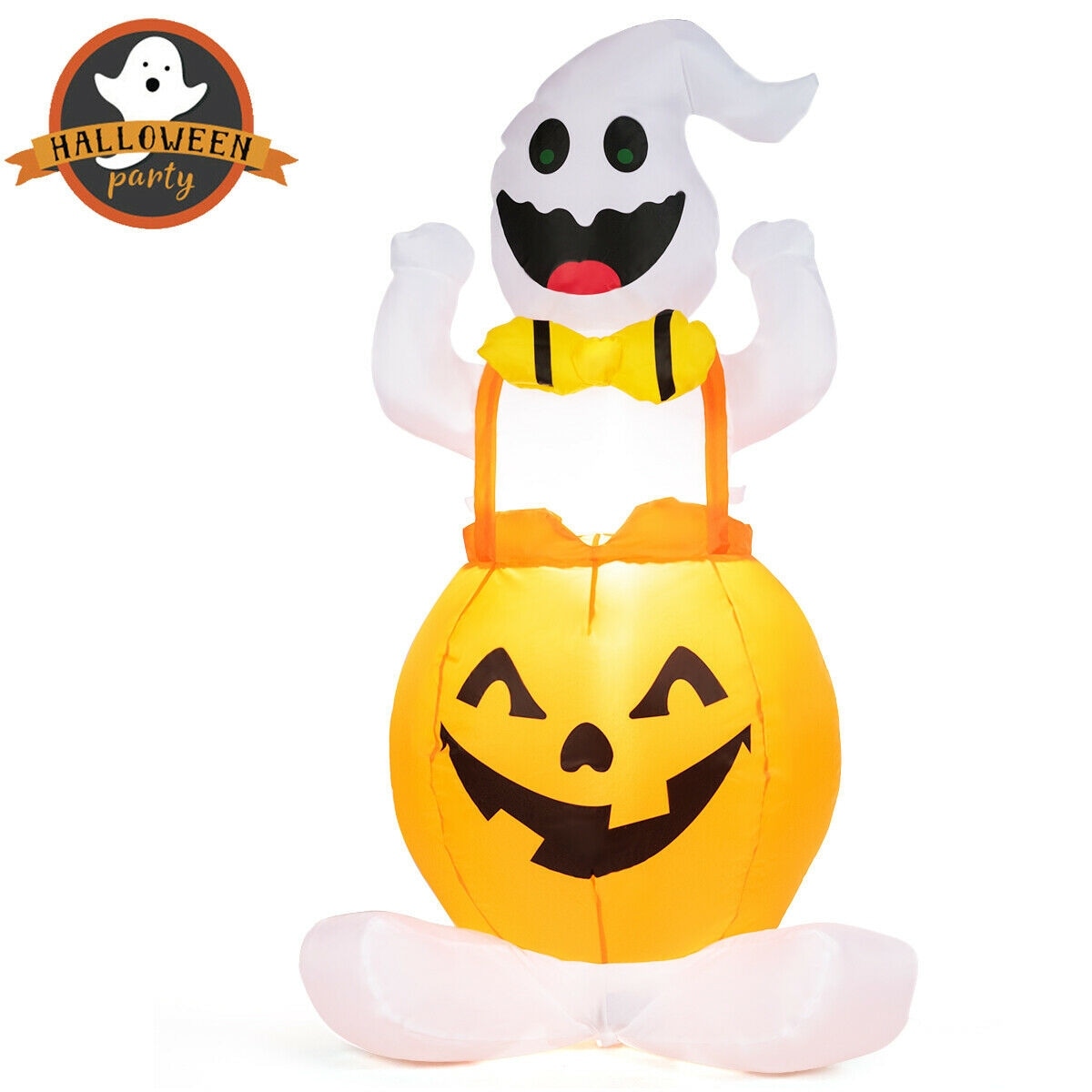 Shop Gymax 4 5ft Blow Up Ghost Lantern Inflatable Halloween
