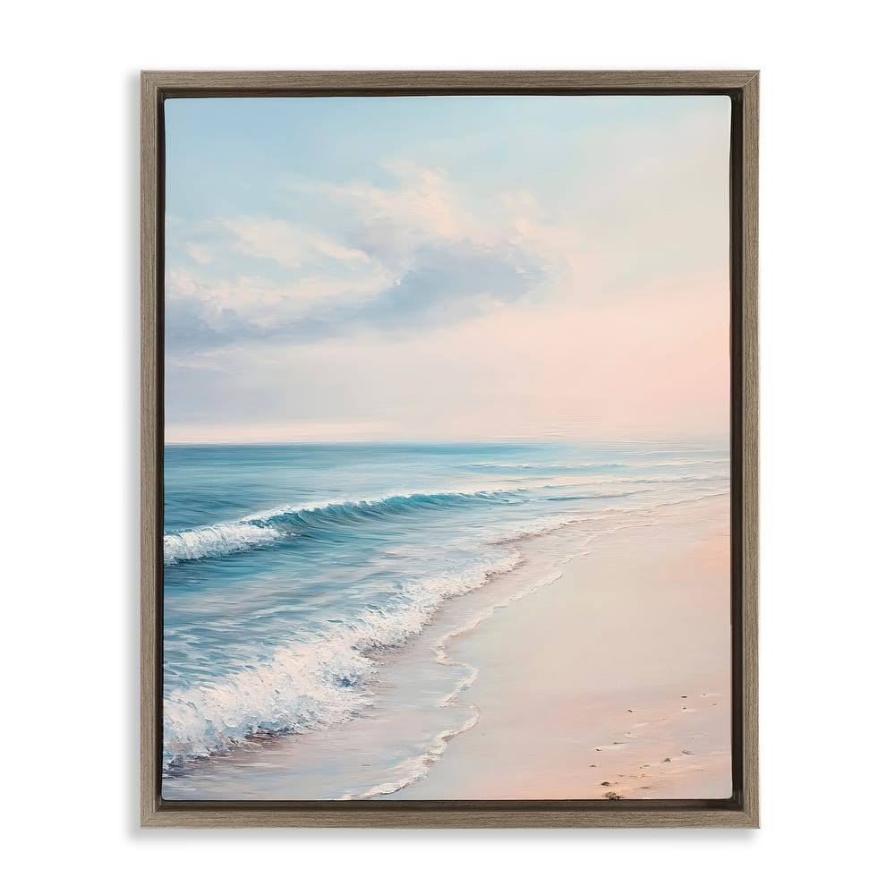 Stupell Serene Sands at Sunset Framed Floater Canvas Wall Art Design By Franklyn Gregory