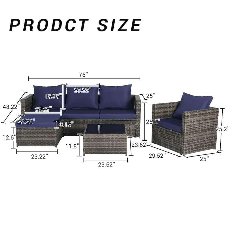 3 Pieces Patio Furniture Set