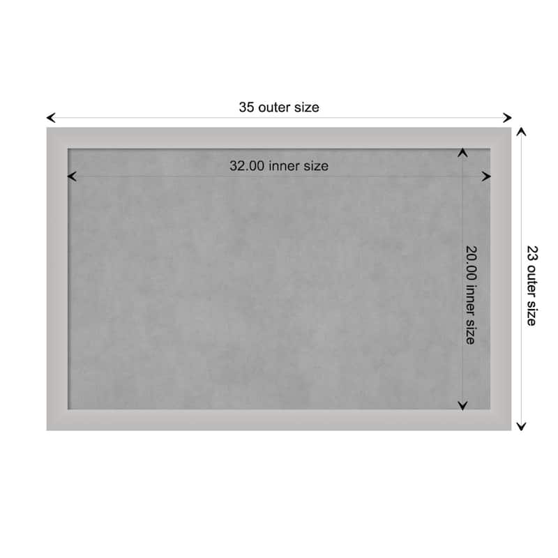 Amanti Art Low Luster Silver Framed Magnetic Board - Board Size 32x20
