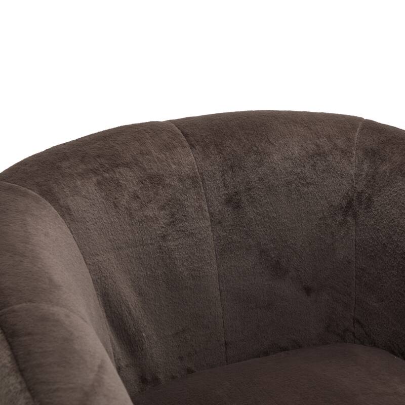 Christopher Knight Home - Plush Modern Swivel Upholstered Club Chair with Ergonomic Barrel Comfort