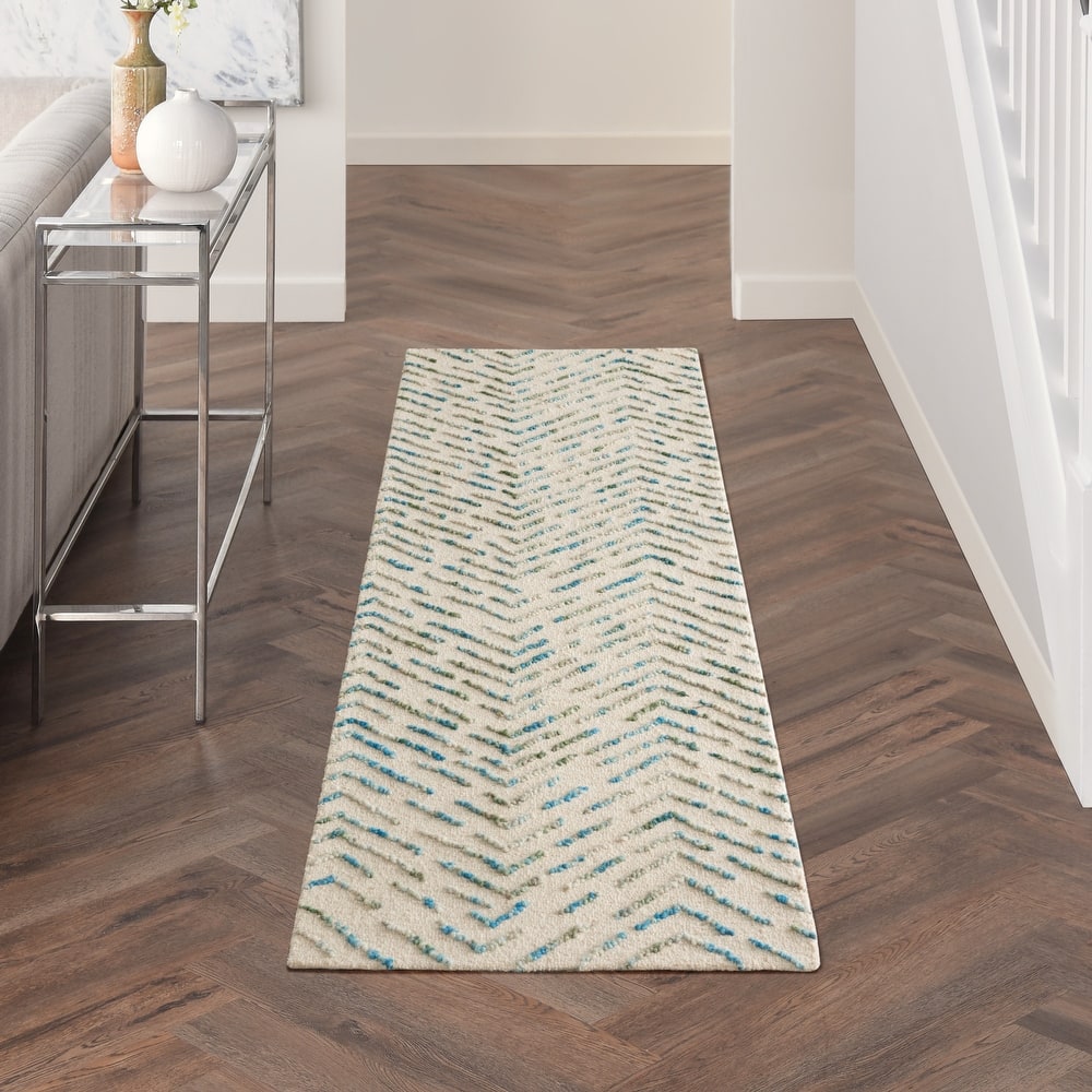 Nourison Vail Textured Herringbone Wool Area Rug