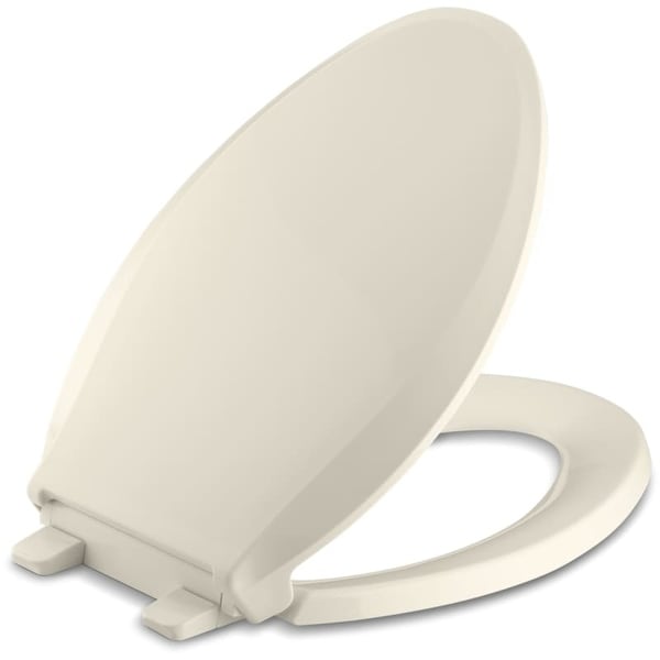 Kohler K-4636 Cachet Q3 Elongated Closed-Front Toilet Seat with Quiet-Close Technology, Quick-Attach Hinges and Grip-Tight