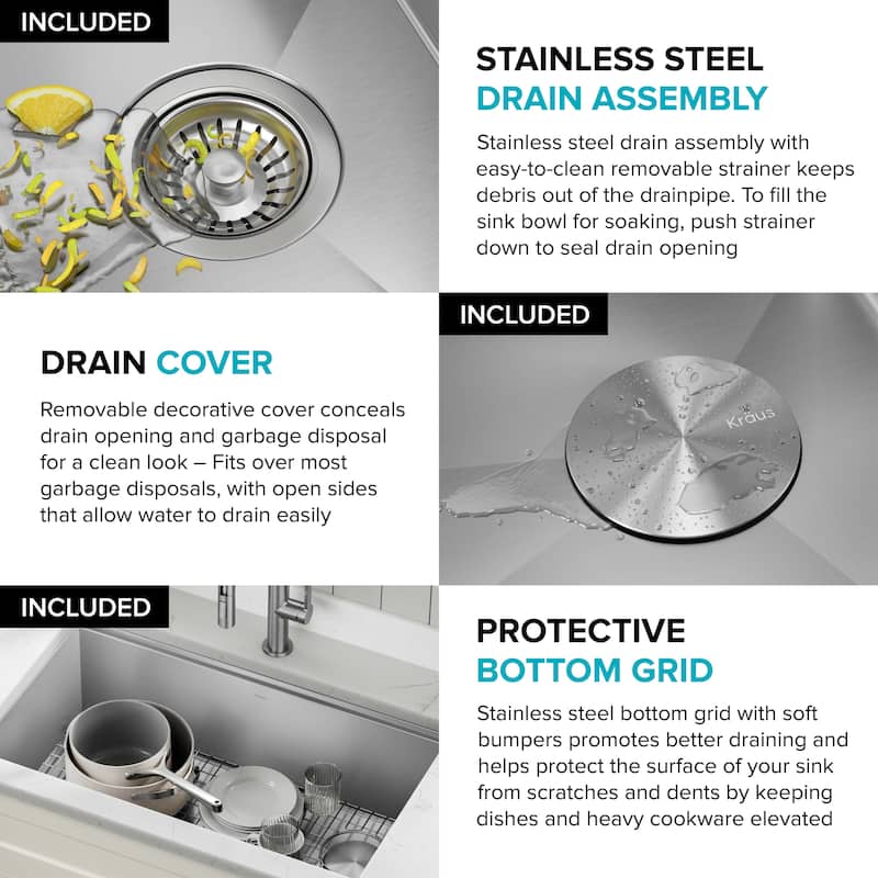 KRAUS Kore Workstation Undermount Stainless Steel Kitchen Sink