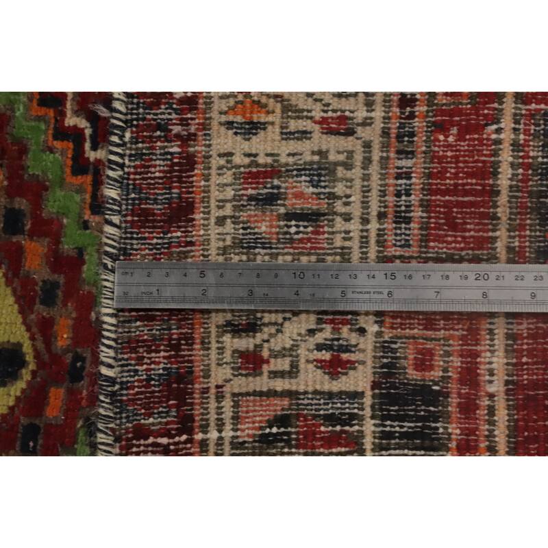 Hand Knotted Oriental 100% Wool Carpet Traditional Tribal Red Ardebil Runner Rug - 10' 6'' X 3' 0''