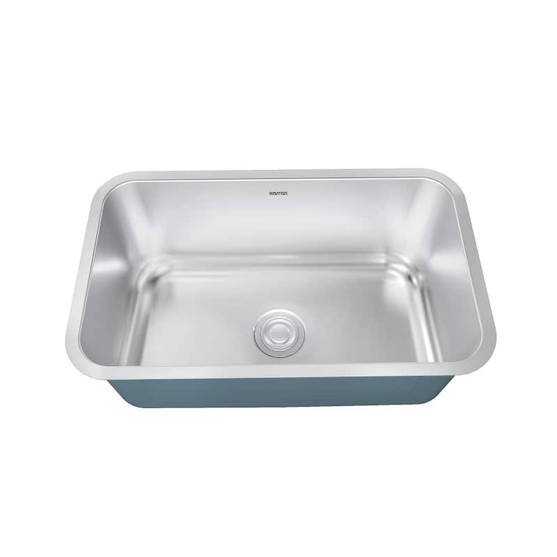 Karran Profile 30” Undermount 18 Gauge Single Bowl Stainless Steel Kitchen Sink with Accessories