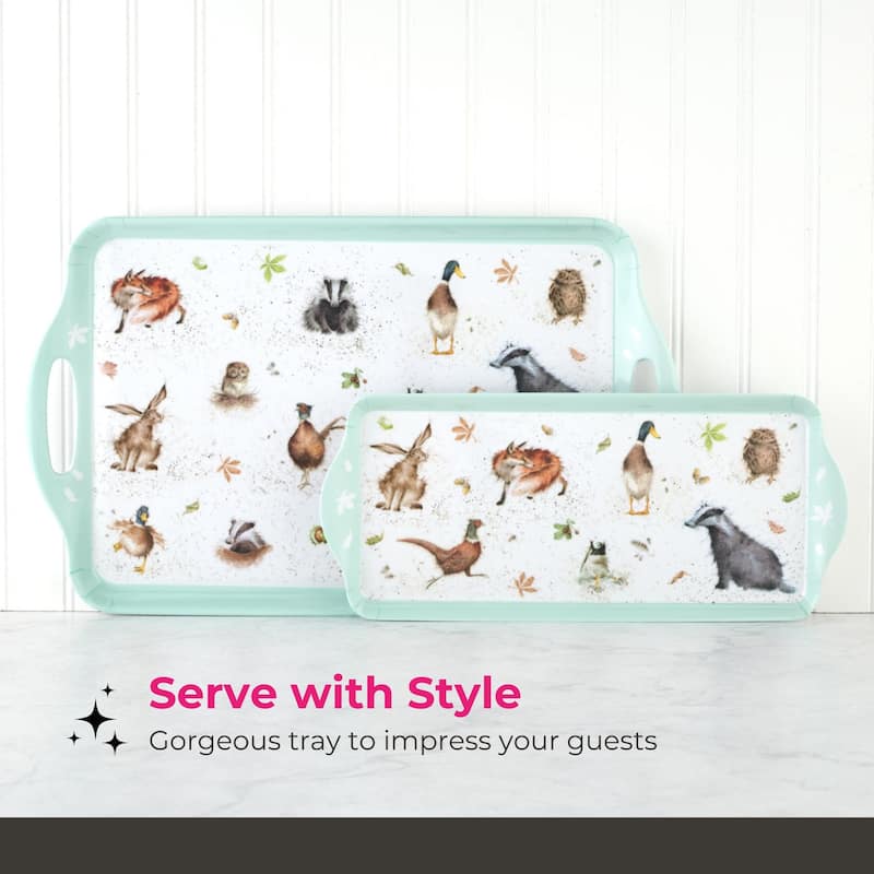 Pimpernel Wrendale Designs Large Melamine Handled Tray - 18.9" x 11.6"