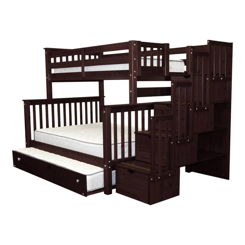 Taylor & Olive Trillium Twin over Full Stairway Bunk Bed, Twin Trundle
