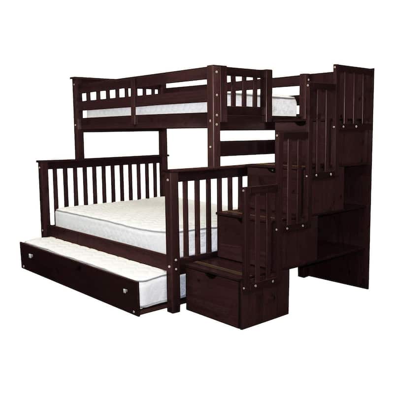 Taylor & Olive Trillium Twin over Full Stairway Bunk Bed, Twin Trundle