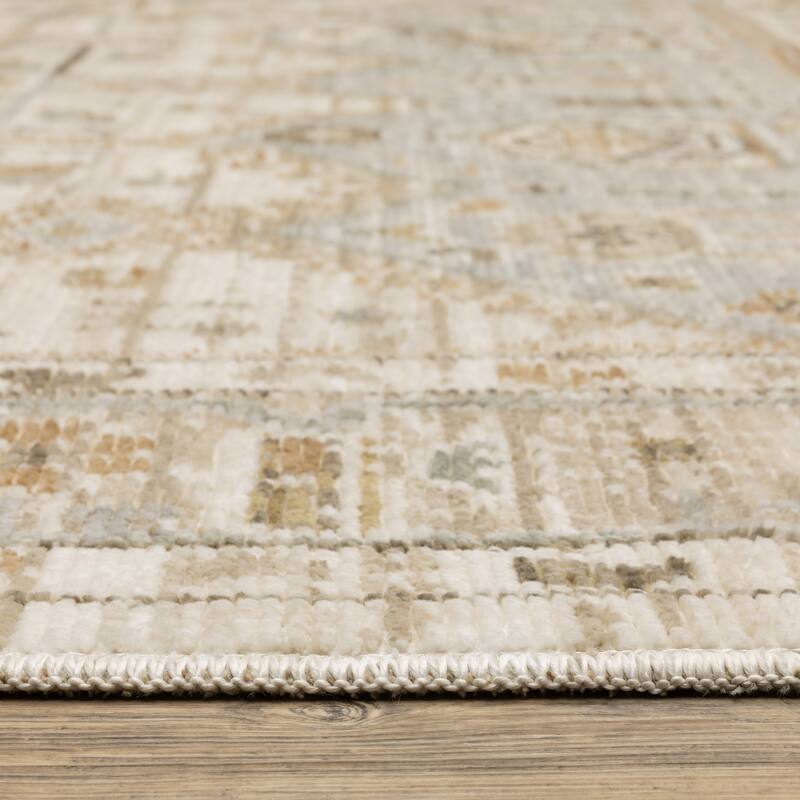 Style Haven Lucia Vintage Tribal Medallion Pale Blue/Beige Area Rug