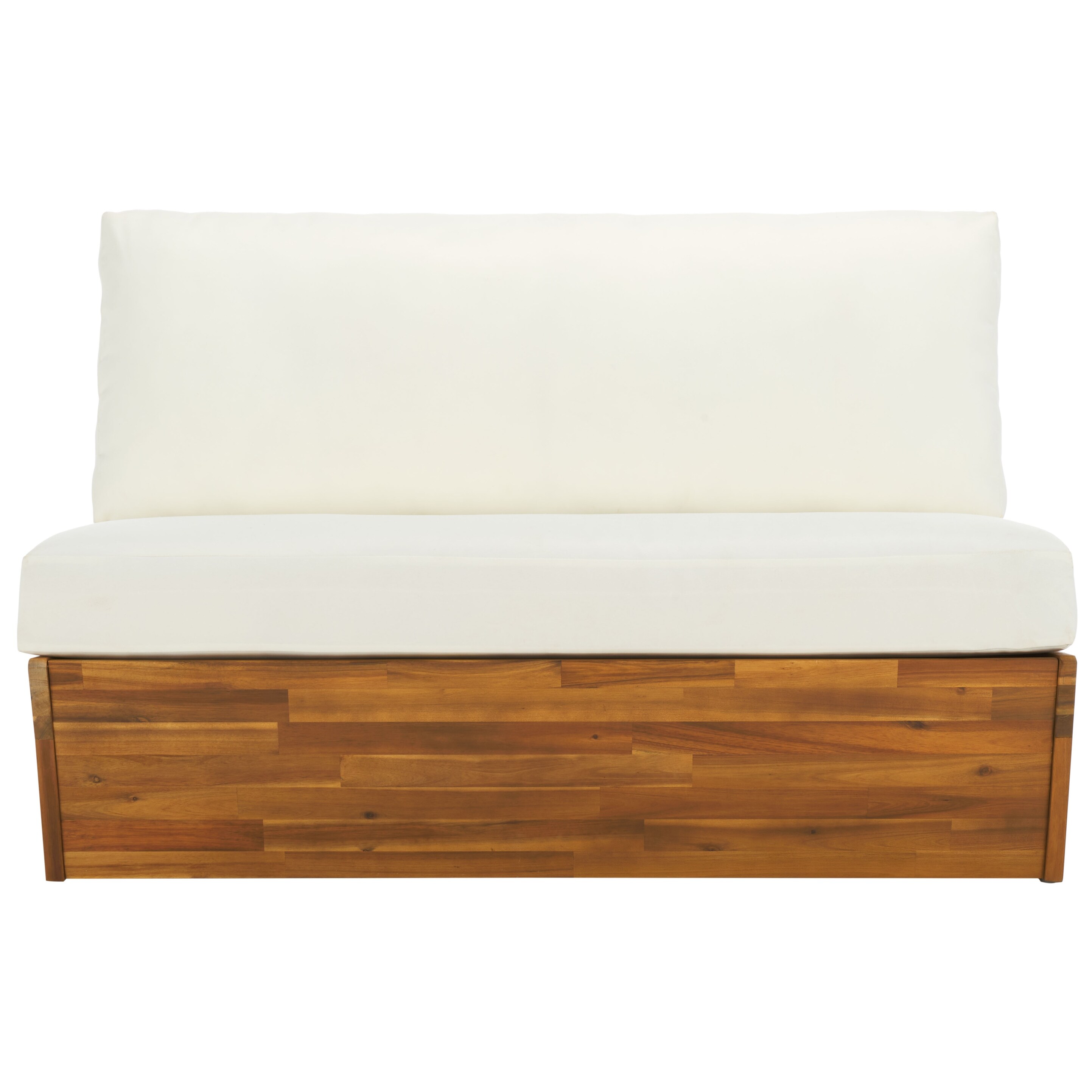 Safavieh Dune Wood And Polyeste Sofa In Natual / Light Gay